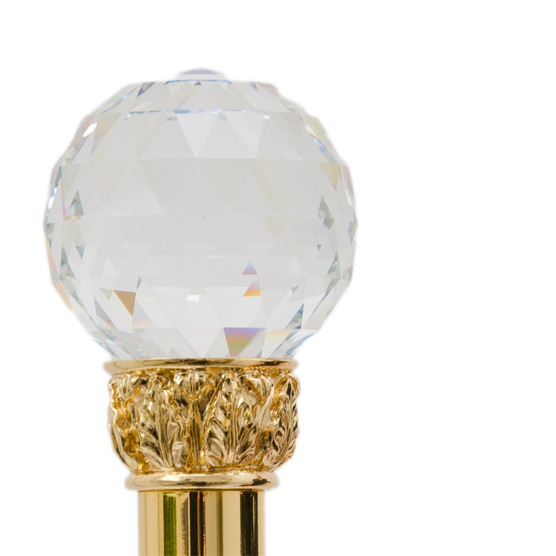 Crystal Ball Cane Gold Shaft - Canes