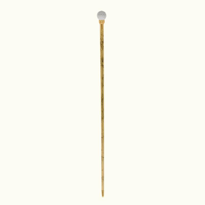 Crystal Ball Cane Gold Shaft - Canes