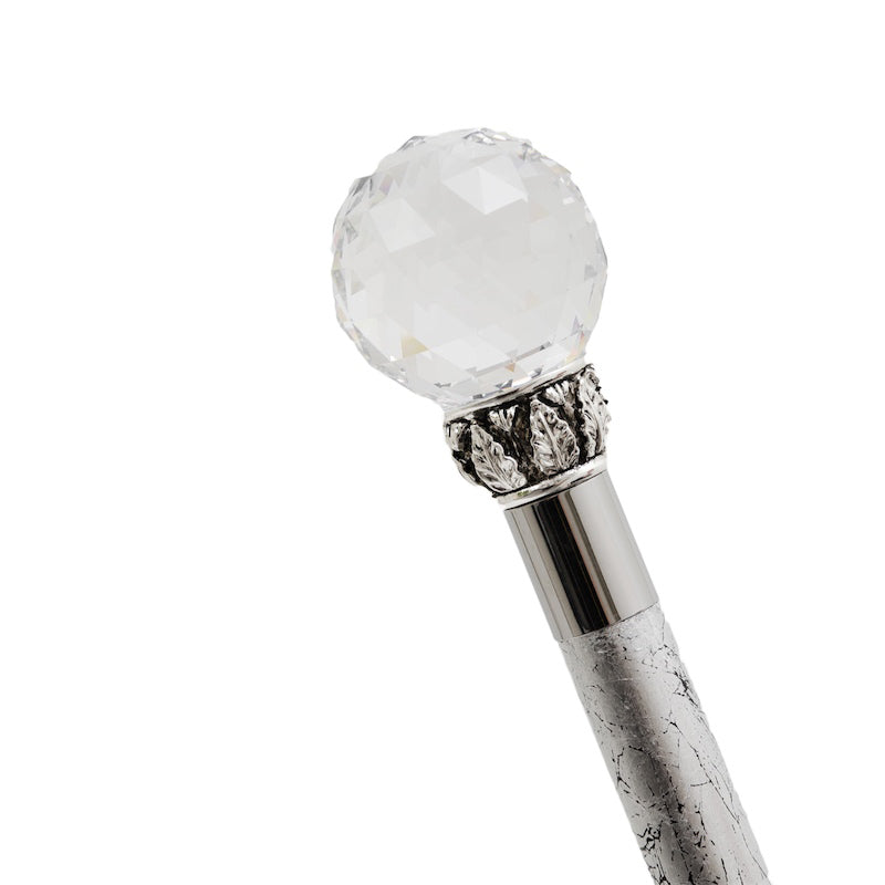 Crystal Ball Cane Silver Shaft - Canes