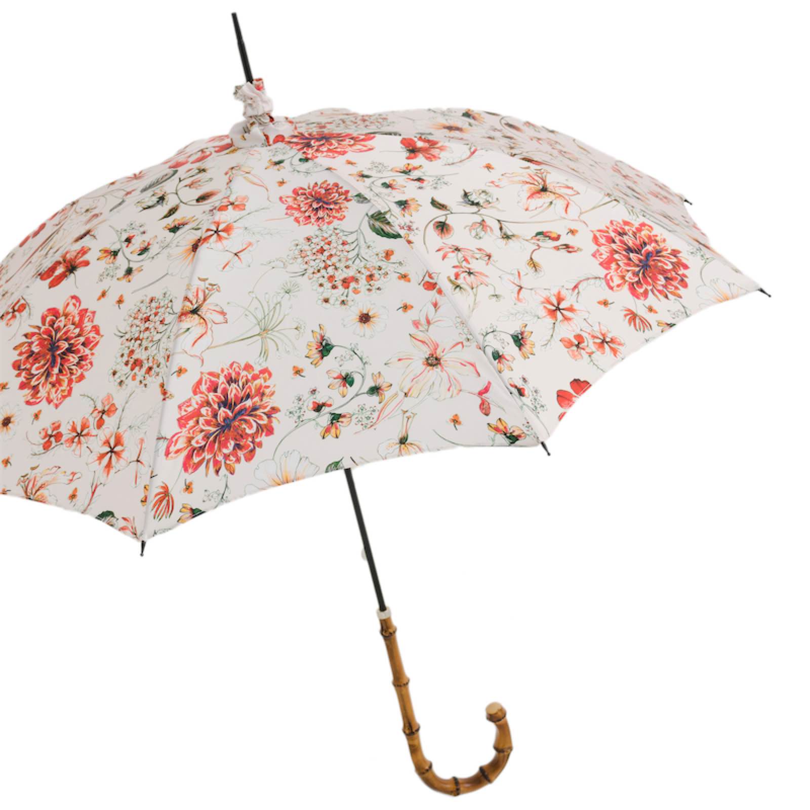 Flowered Parasol with Whangee Handle - Umbrella