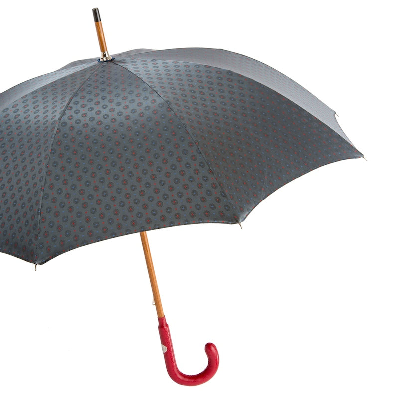 Gentlemen Umbrella with Red Leather Handle - Umbrella