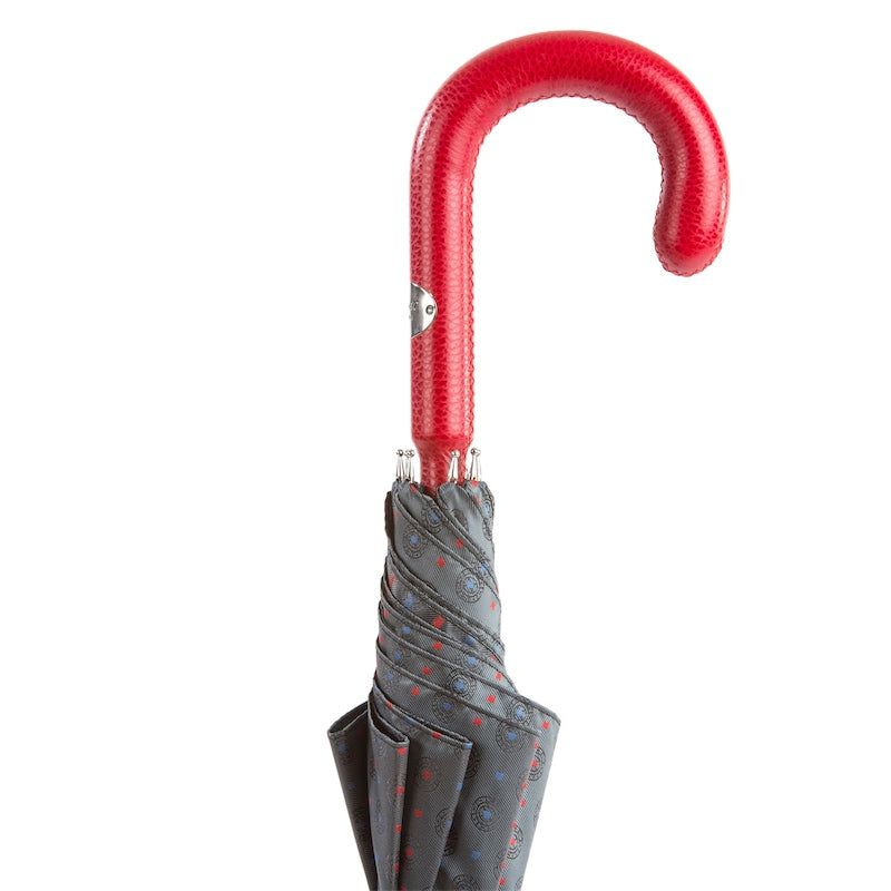 Gentlemen Umbrella with Red Leather Handle - Umbrella