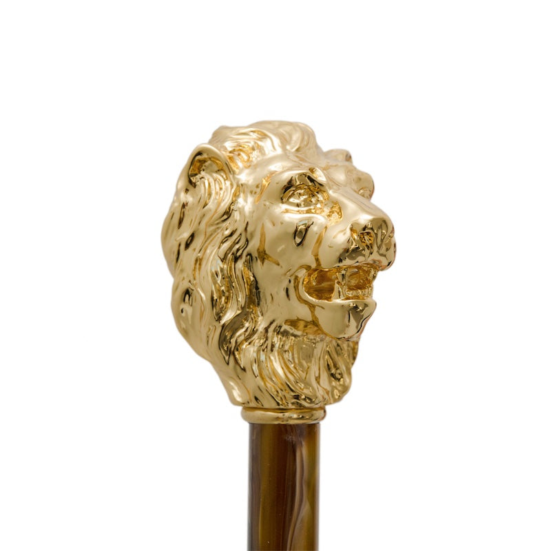 Gold Lion Shoehorn Pearly Brown Shaft