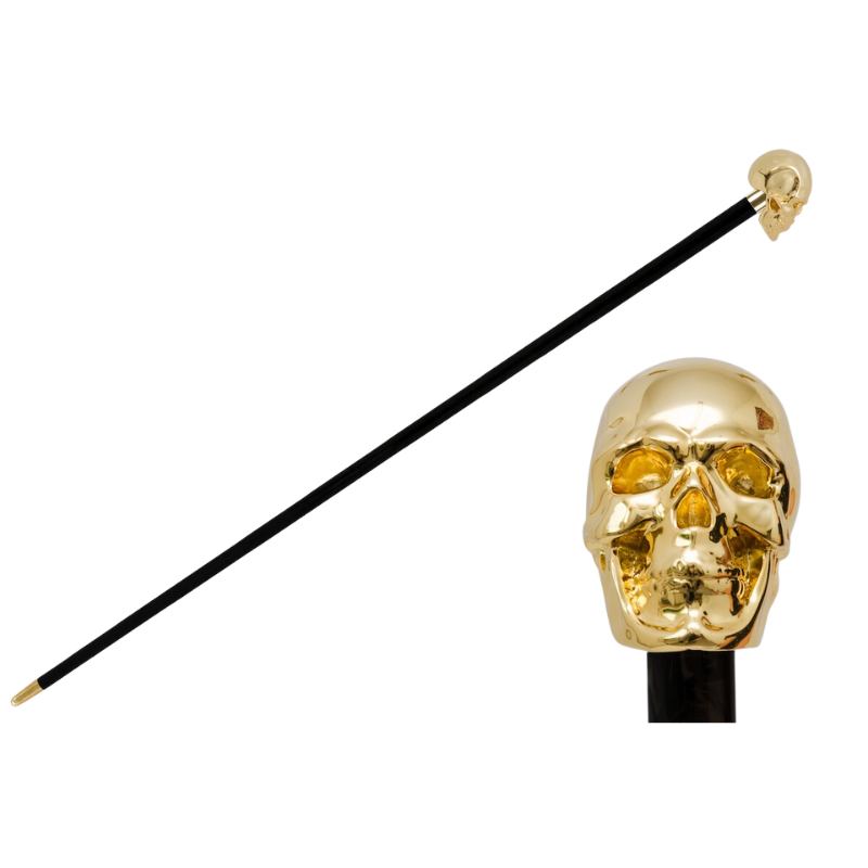 Gold Skull Cane - Canes