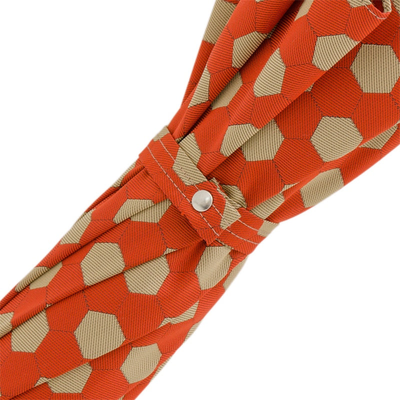 Hexagon Print Stoffen Paraplu Kastanje Handvat - Paraplu