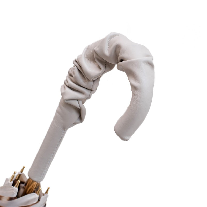 Luipaardprintparaplu met geplooide leren handgreep - Paraplu