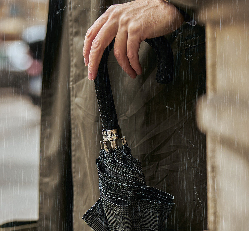 Milford Umbrella with Braided Leather Handle - Umbrella