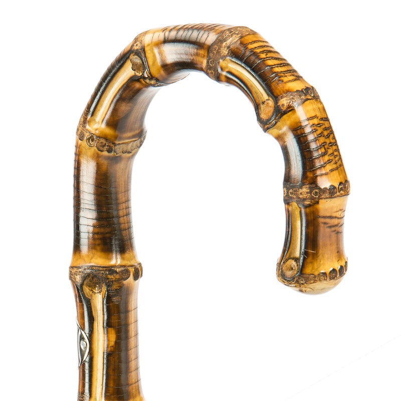 Marineblauwe camouflageparaplu met bamboe handvat - Paraplu