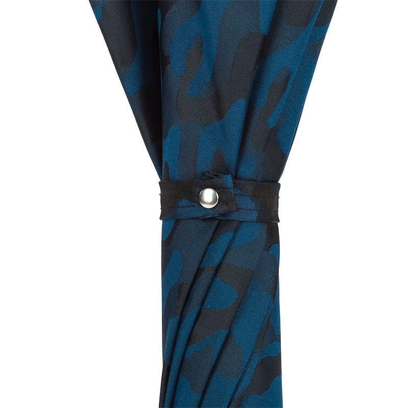 Marineblauwe camouflageparaplu met bamboe handvat - Paraplu