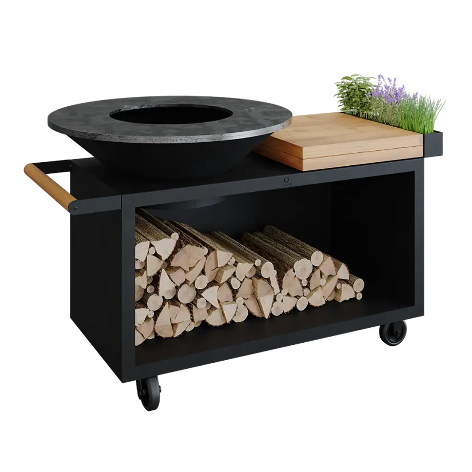OFYR GRILL Island Black 100 PRO Teakhout