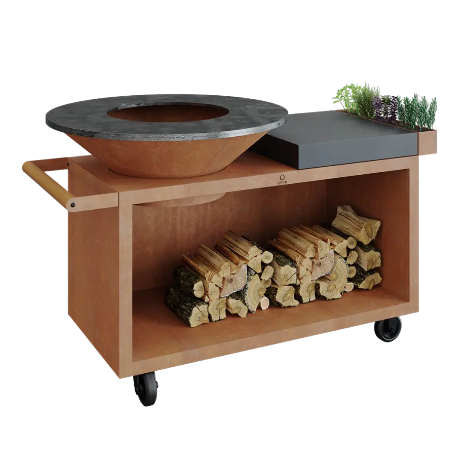 OFYR GRILL Island Corten 100 PRO Keramiek Donkergrijs