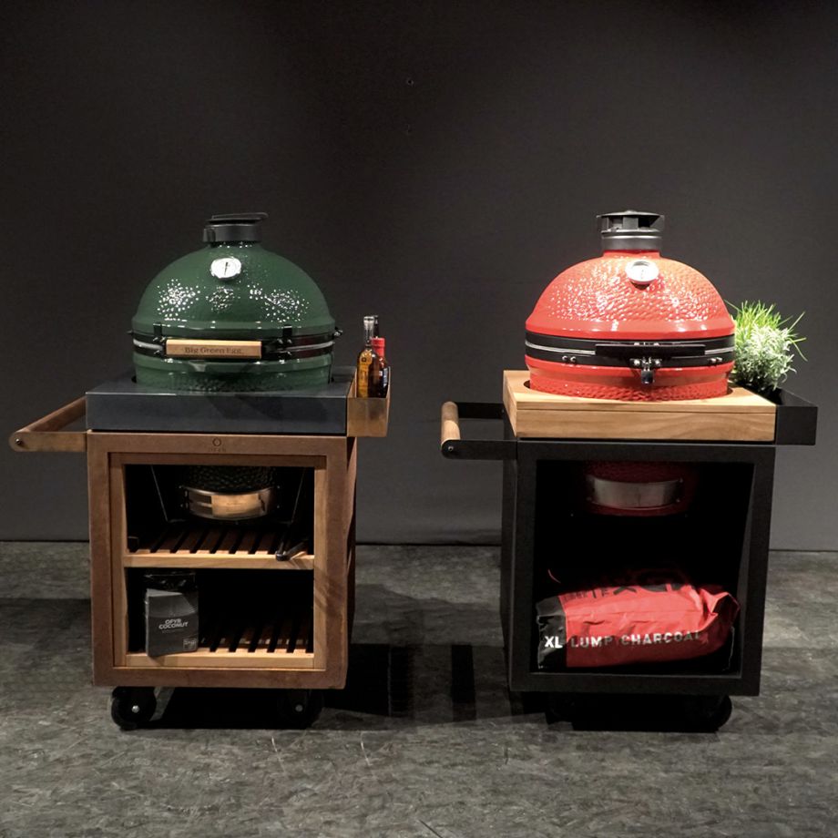 OFYR Grill Kamado Tafel Zwart 65 PRO Teakhouten Onderstel