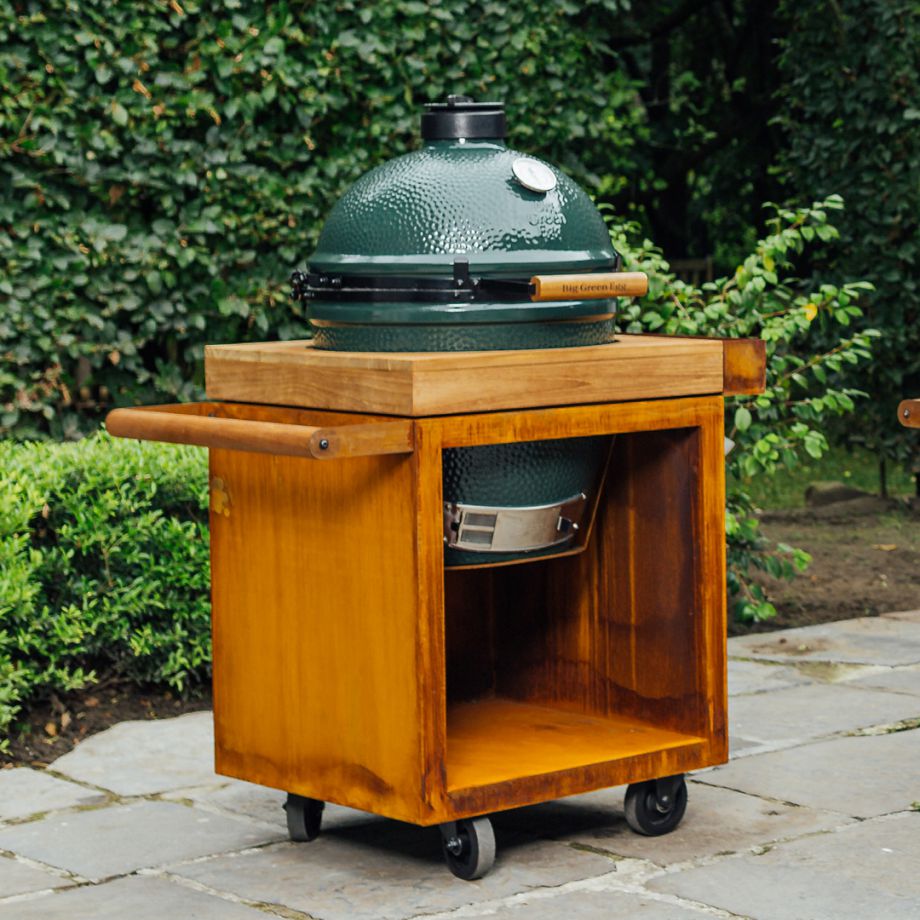OFYR GRILL Kamado Table Corten 65 PRO Teak Wood BGE | KJ Ofyr Cooking units