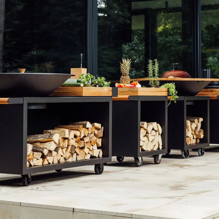 OFYR Grill Mise en Place Tafel Zwart 65 PRO Teakhout