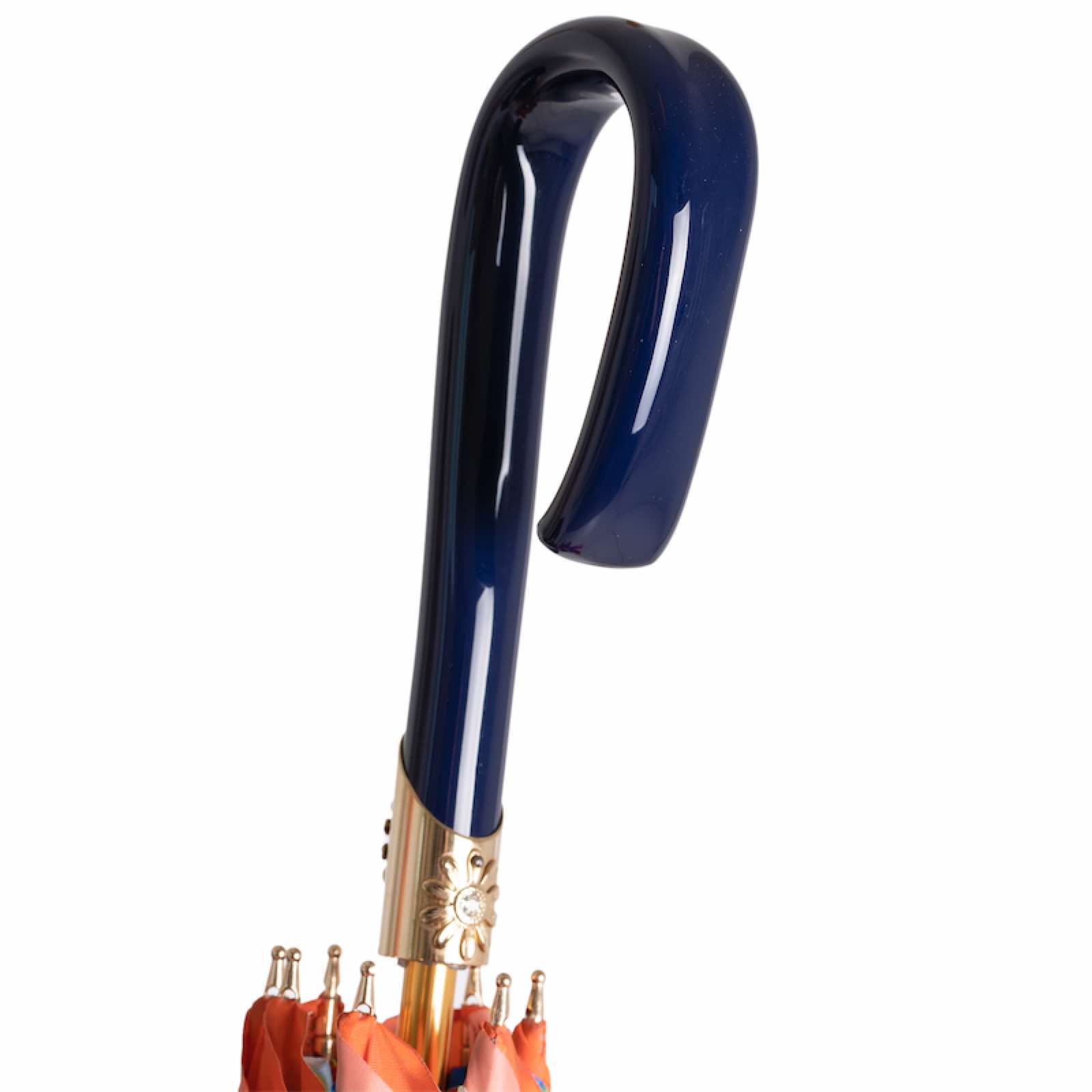 Oranje paraplu met bloemen - Paraplu