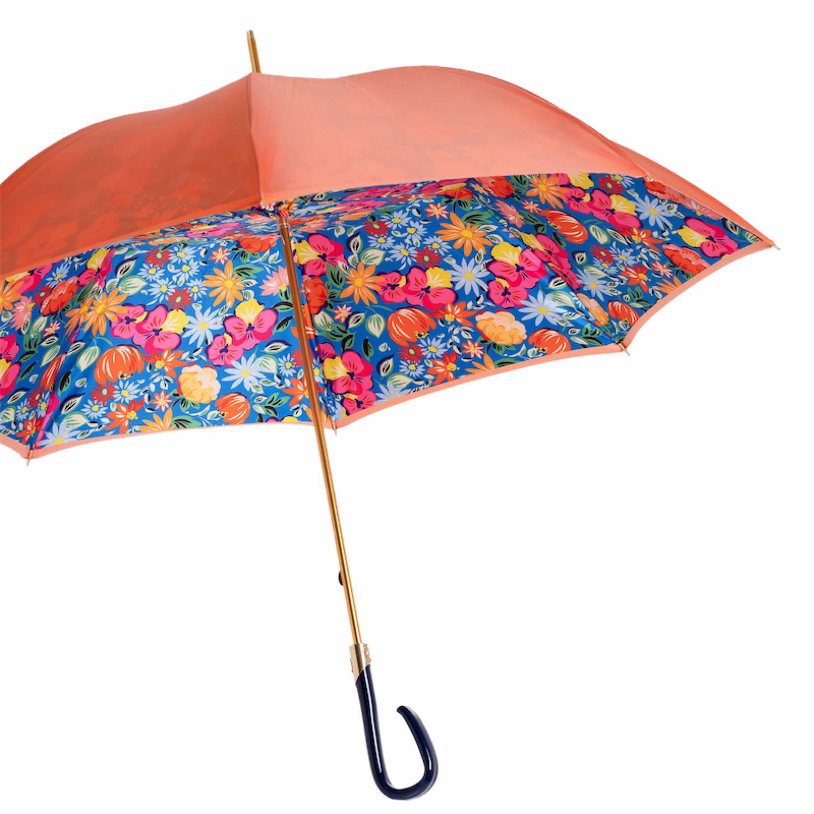 Oranje paraplu met bloemen - Paraplu