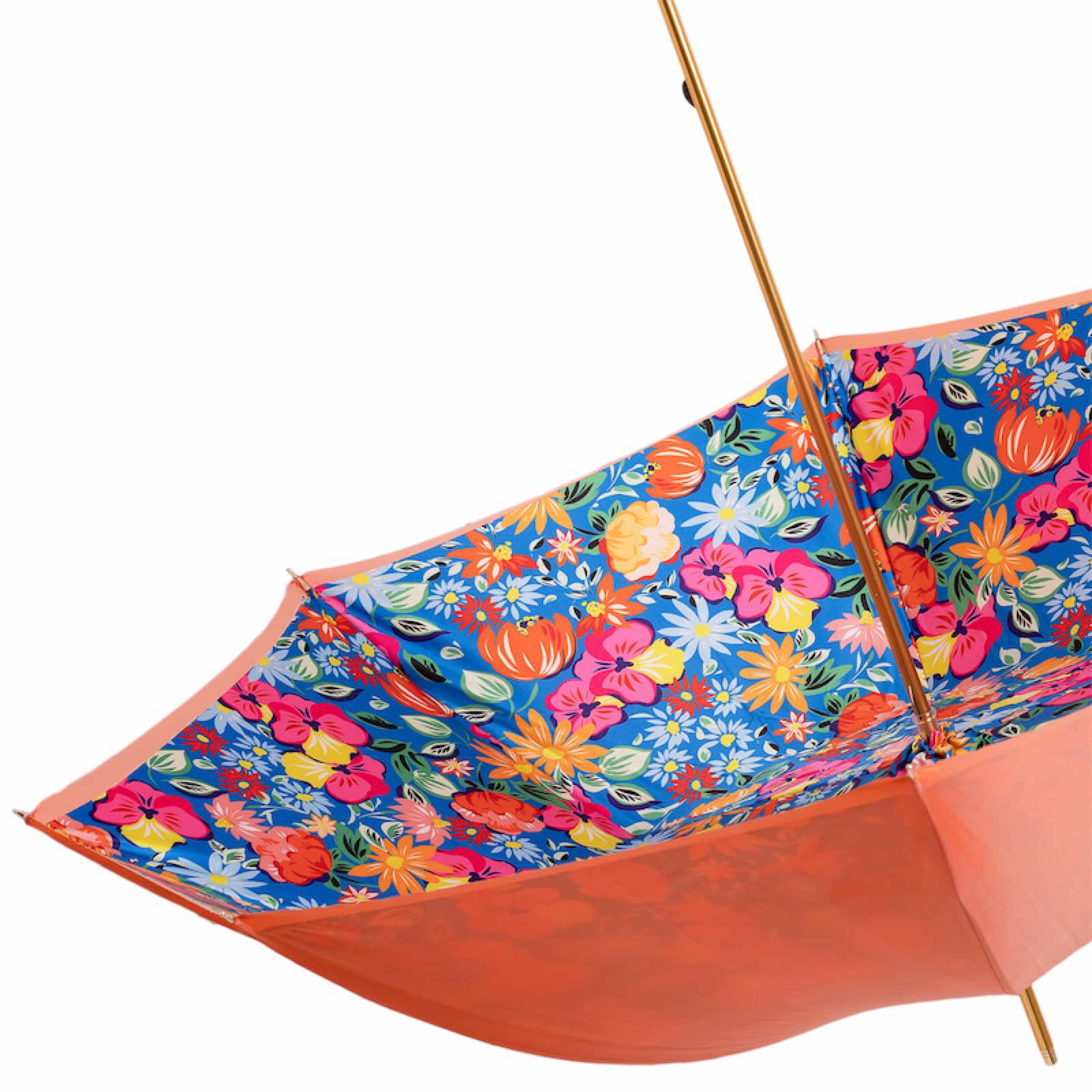Oranje paraplu met bloemen - Paraplu