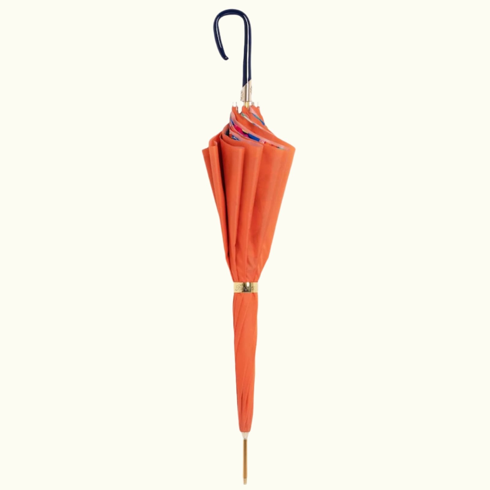 Oranje paraplu met bloemen - Paraplu