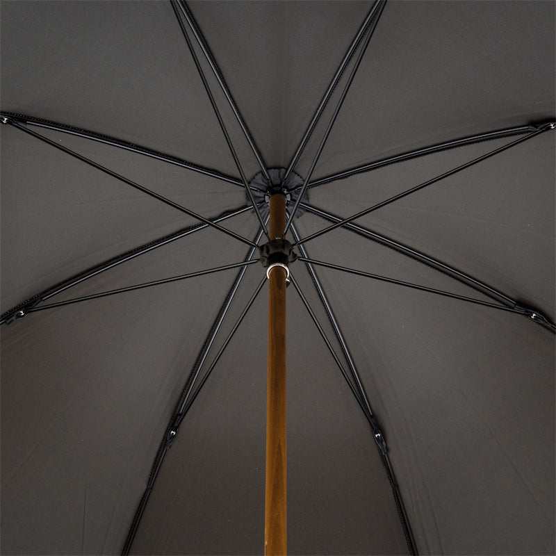 Oxford Black Umbrella with Bamboo Handle - Umbrella