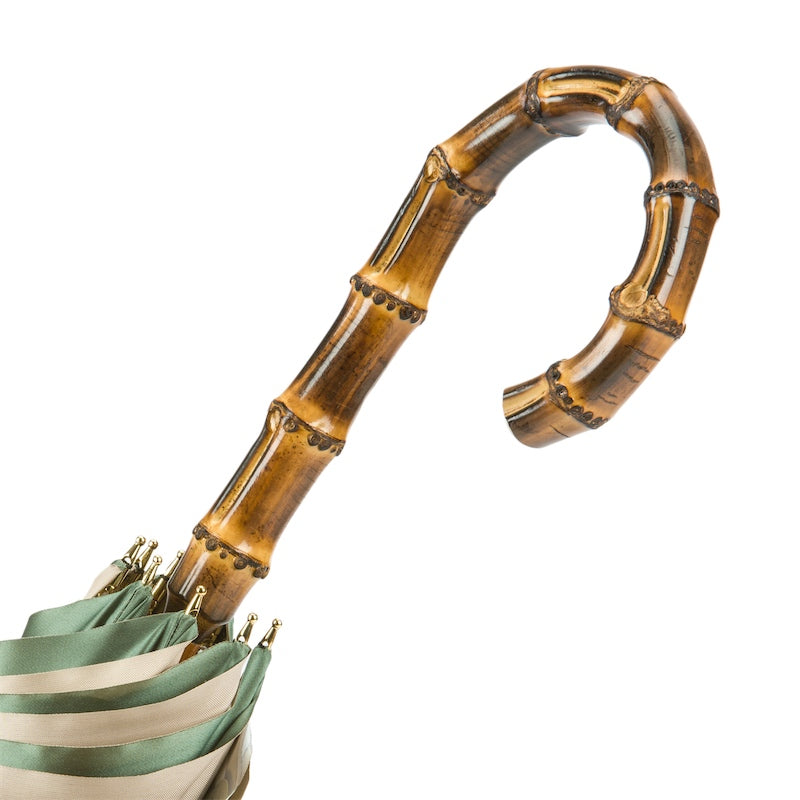 Bamboe Handvat Paraplu met Teugels Dubbele Doek - Paraplu