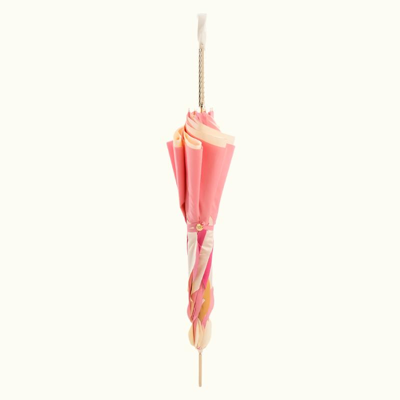 Mooie roze paraplu met bladeren dubbele doek - Paraplu