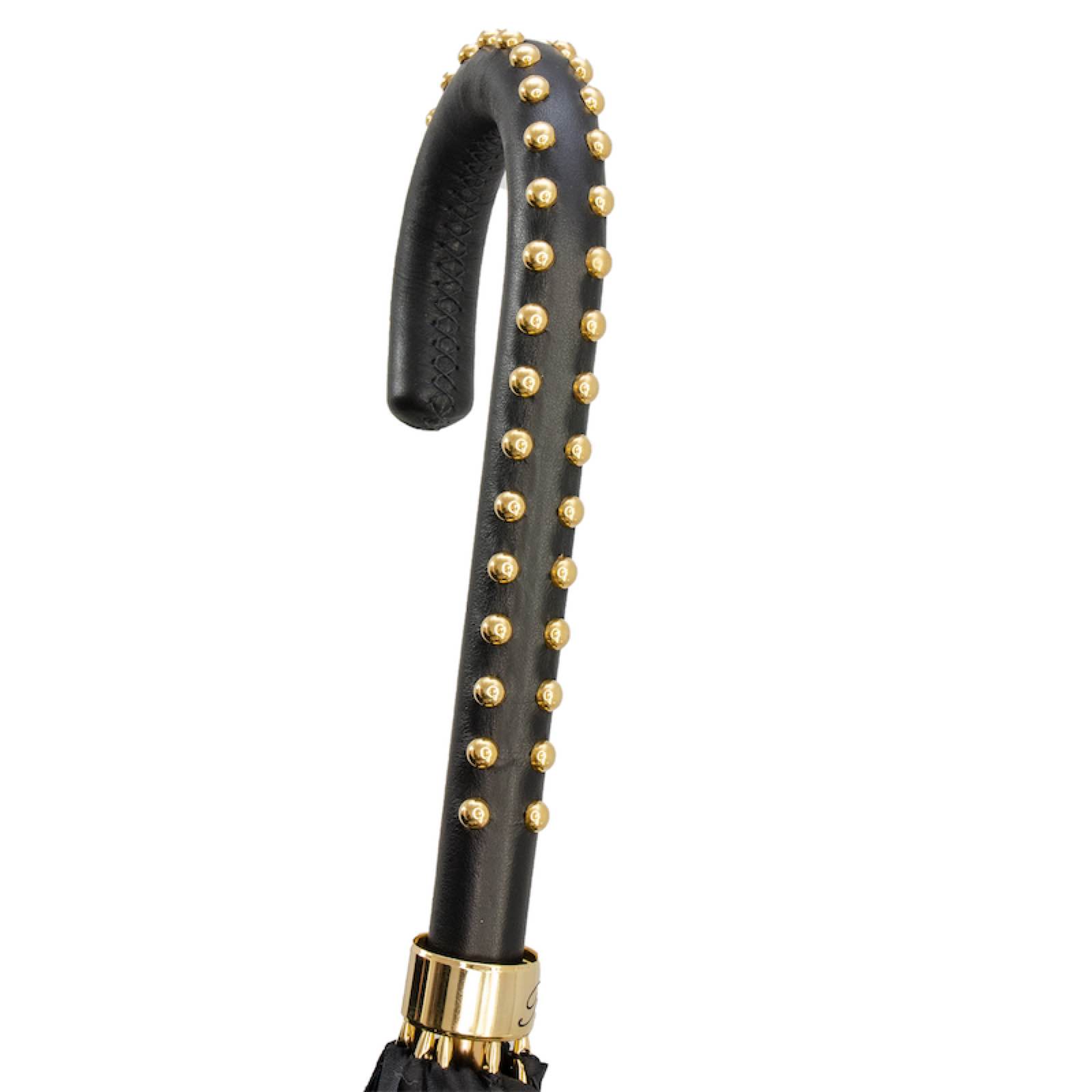 Zwarte paraplu met teugels print dubbele doek - Paraplu