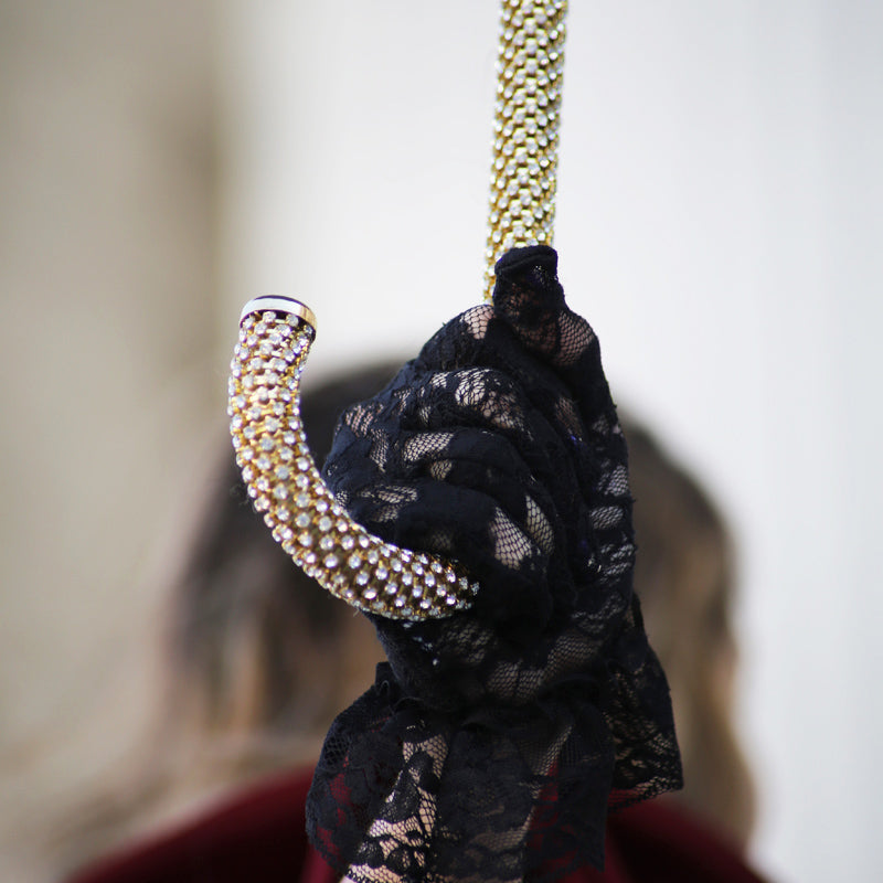 Zwarte paraplu met kettingen bedrukt aan de binnenkant - Paraplu