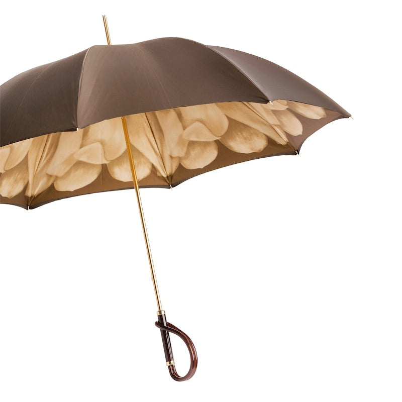 Brown Dahlia Umbrella Double Cloth - Umbrella