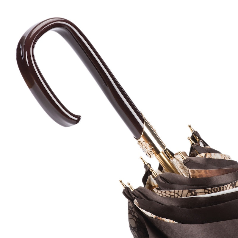 Bruine bloemenparaplu dubbele doek - Paraplu