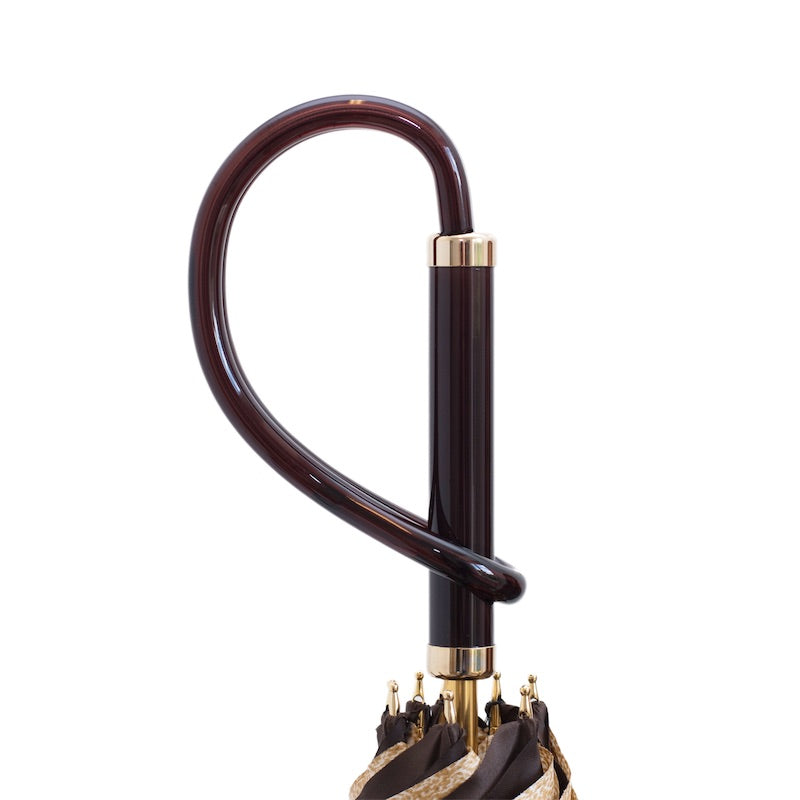 Bruine gespikkelde paraplu dubbele doek - Paraplu