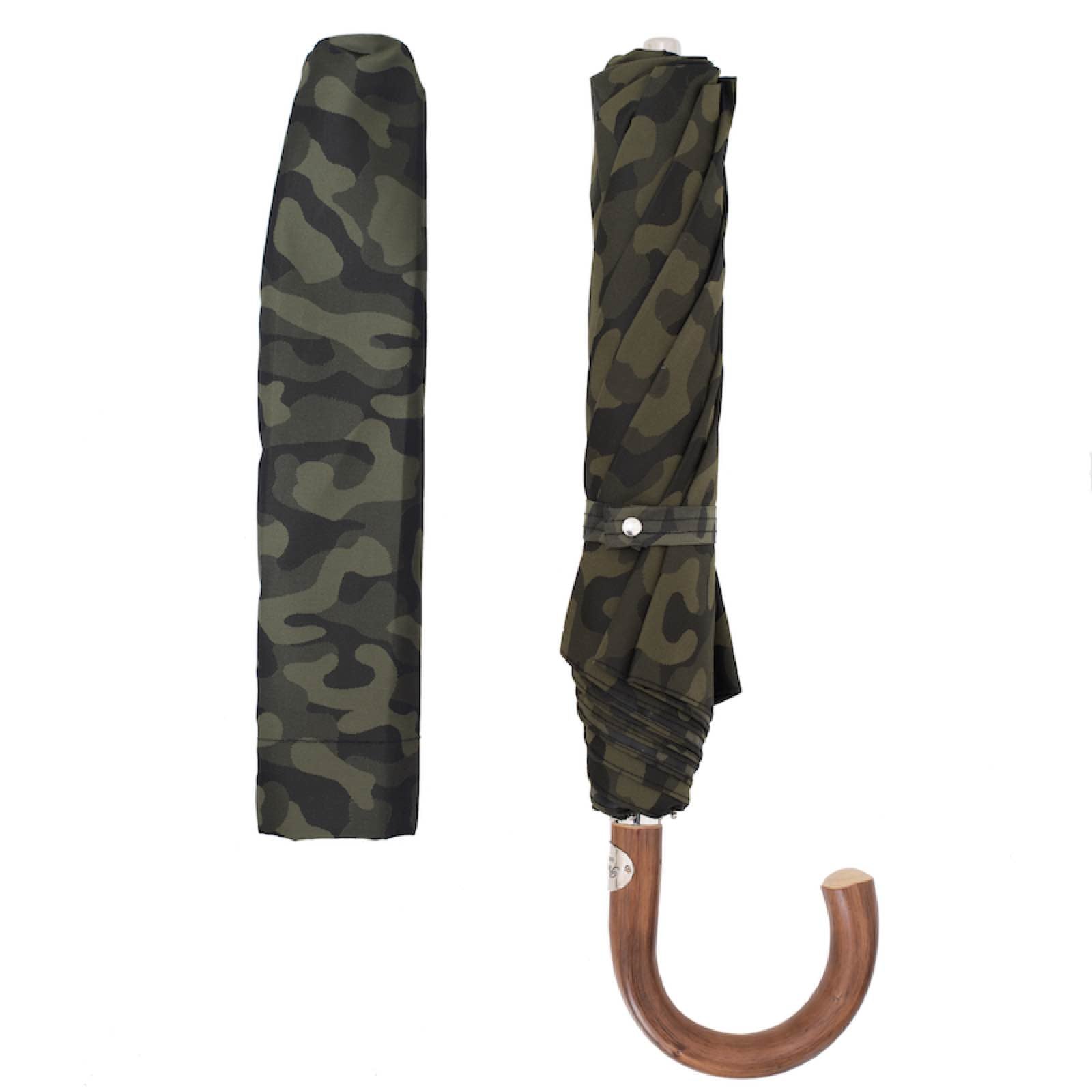 Camouflage opvouwbare paraplu met houten handvat - Paraplu