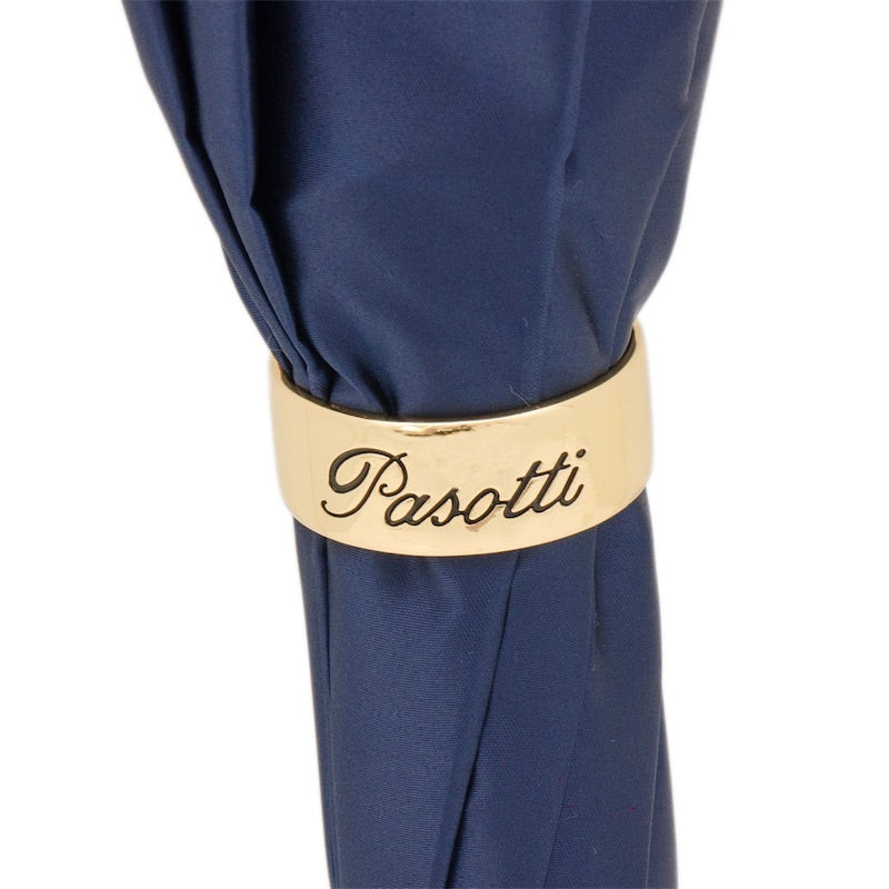 Klassieke marineblauwe paraplu met strepen en bloemen - Paraplu