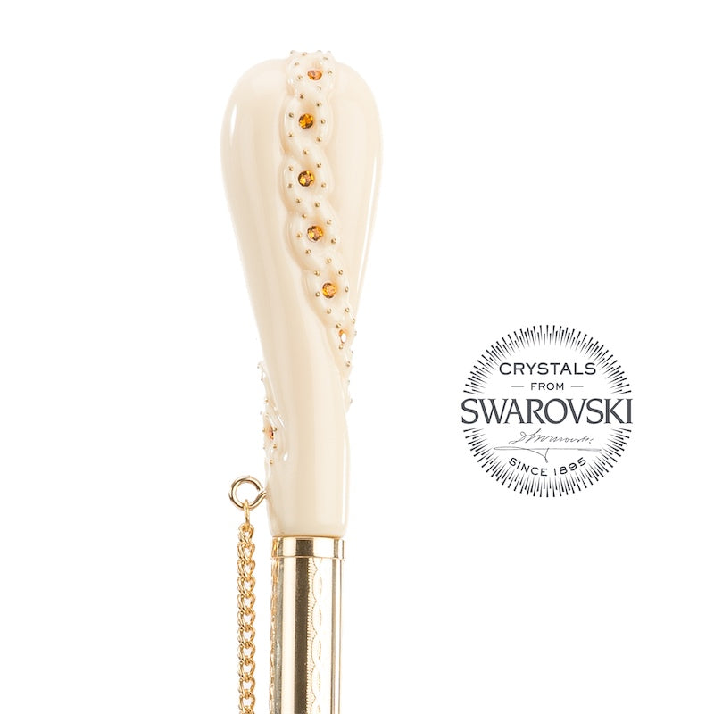 Crèmewitte luipaardprint paraplu met dubbele stof - Paraplu