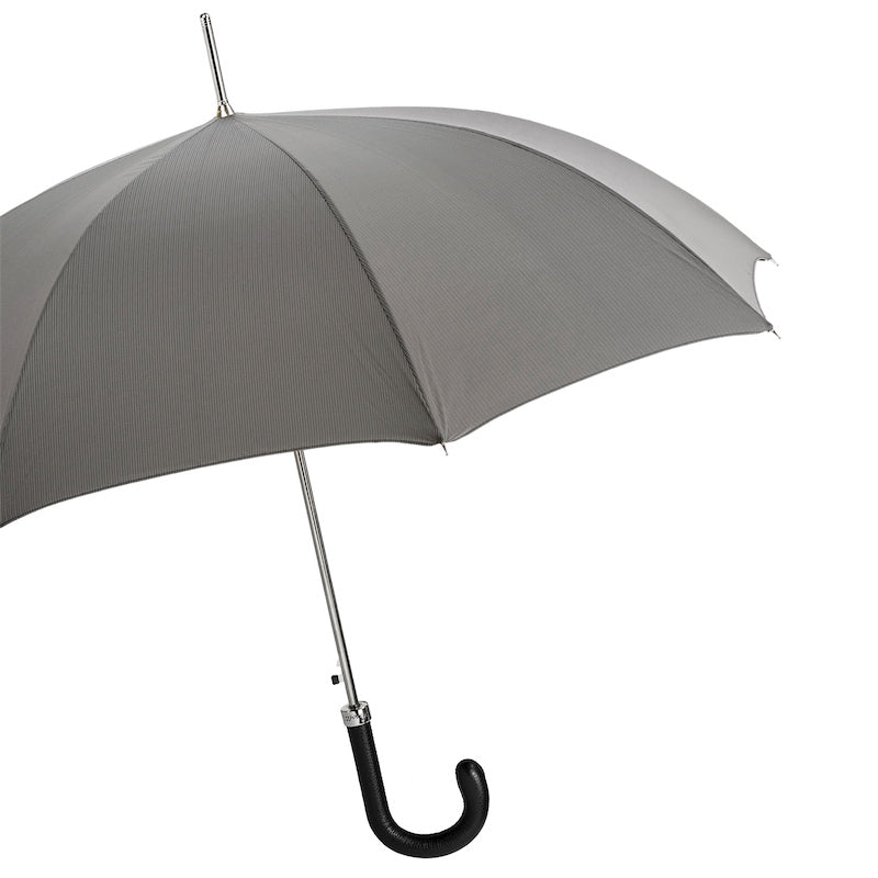 Elegant Grey Umbrella Leather Handle - Umbrella