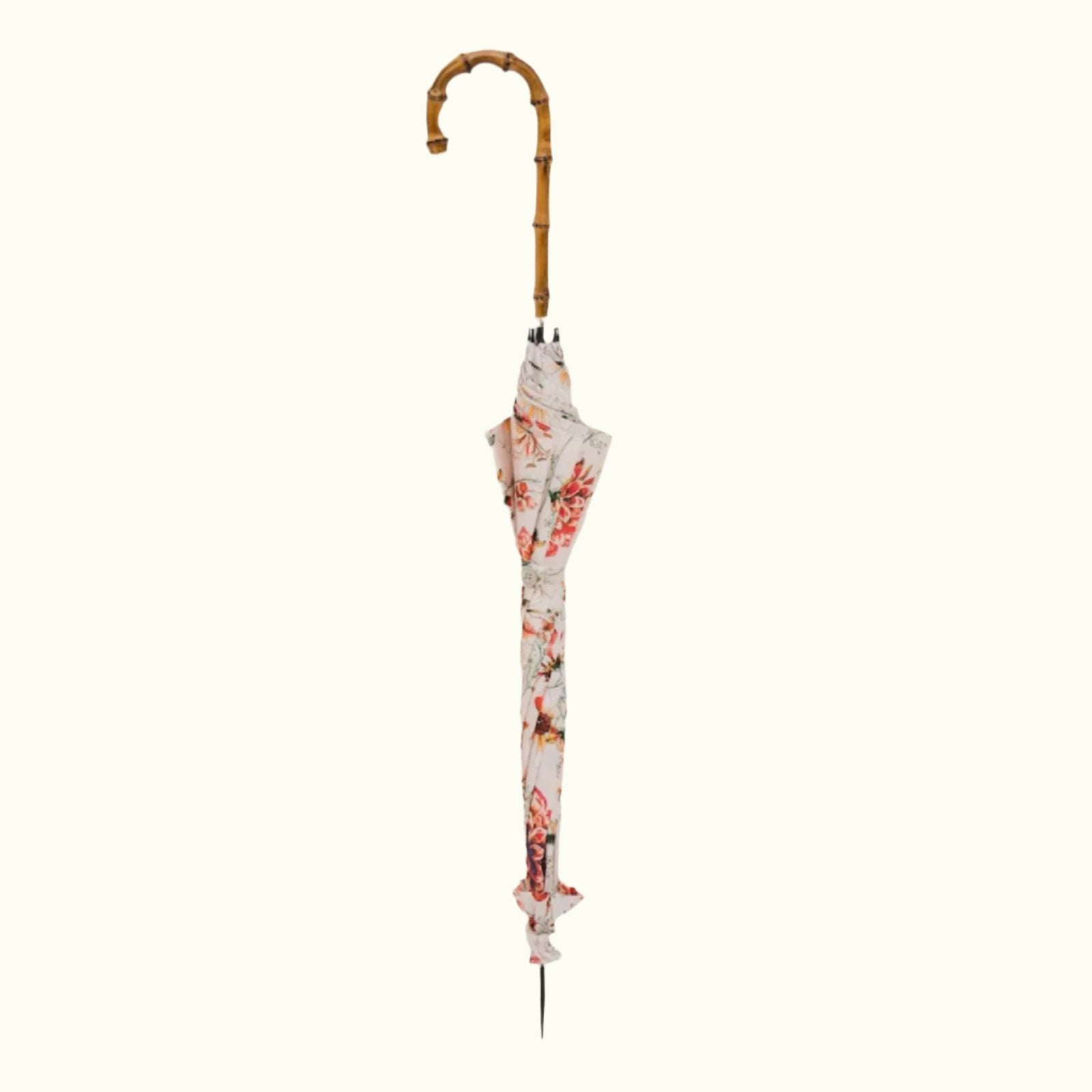 Flowered Parasol with Whangee Handle - Umbrella