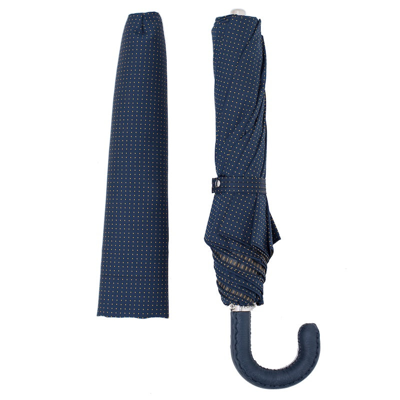 Opvouwbare paraplu met leren handvat - Paraplu