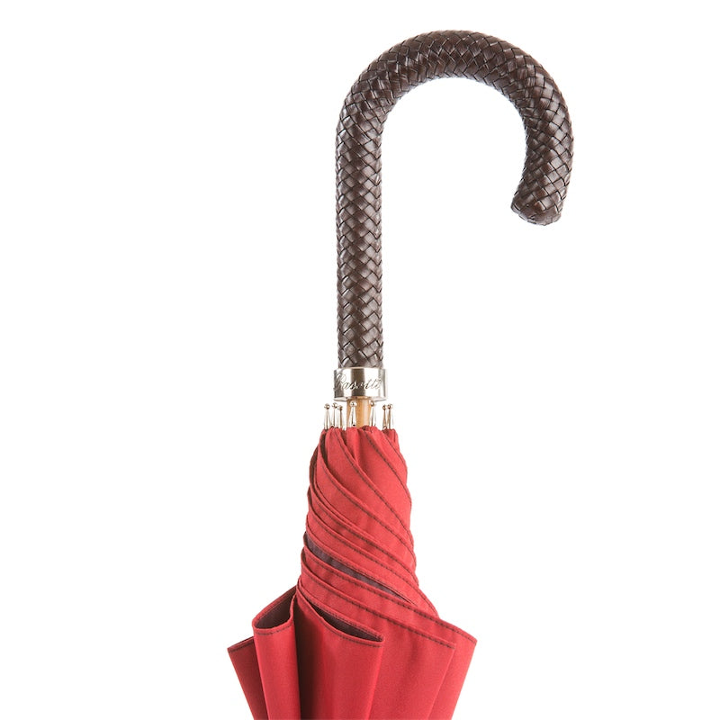 Gent Umbrella with Braided Leather Handle - Umbrella
