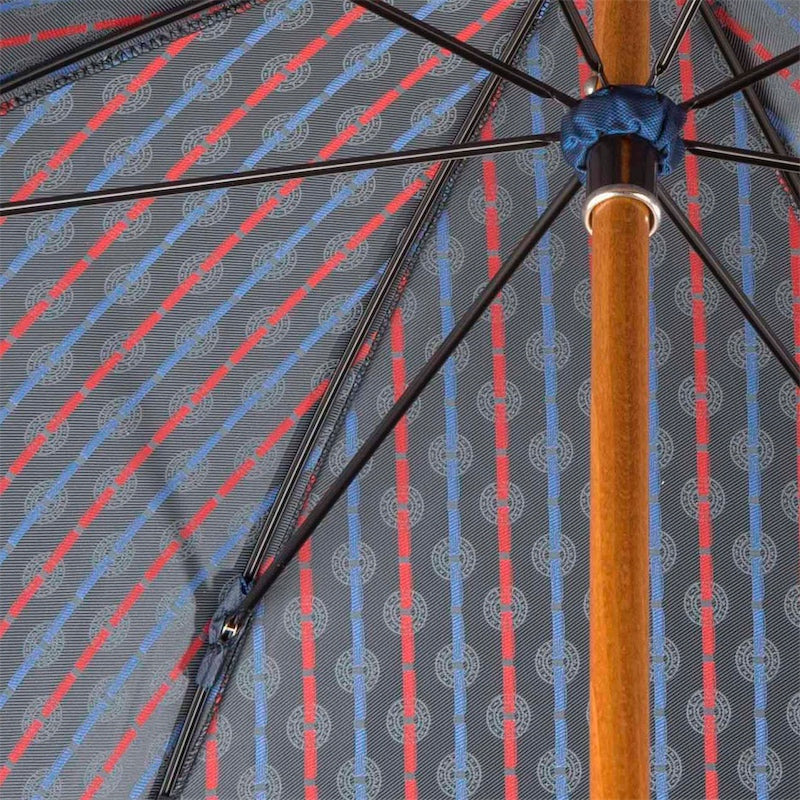 Herenparaplu met rode leren handgreep - Paraplu