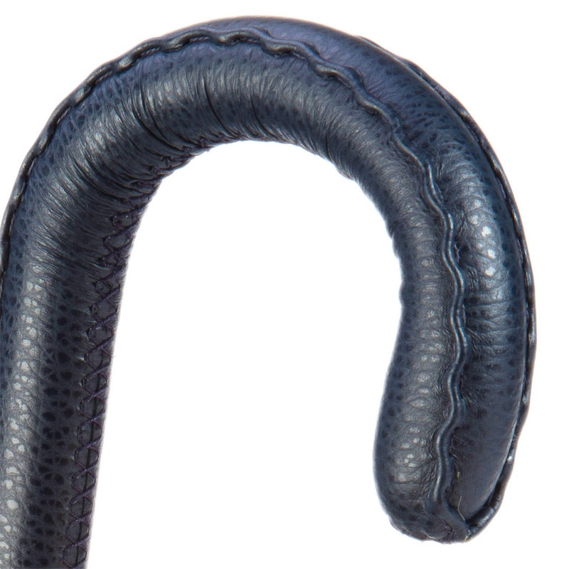 Herenparaplu met marineblauwe leren handgreep - Paraplu