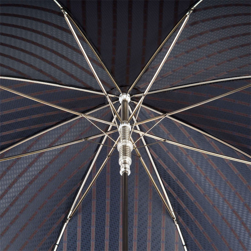 Herenparaplu met marineblauwe leren handgreep - Paraplu