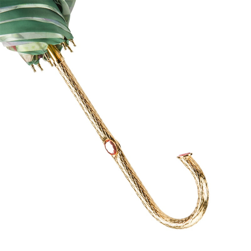 Groene en roze rozen paraplu dubbele doek - paraplu