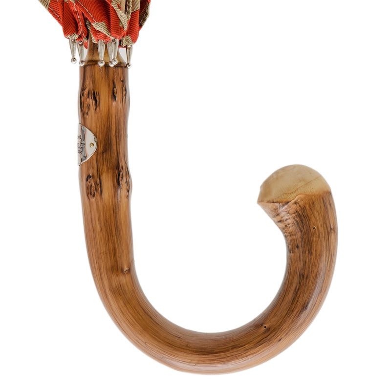 Hexagon Print Stoffen Paraplu Kastanje Handvat - Paraplu