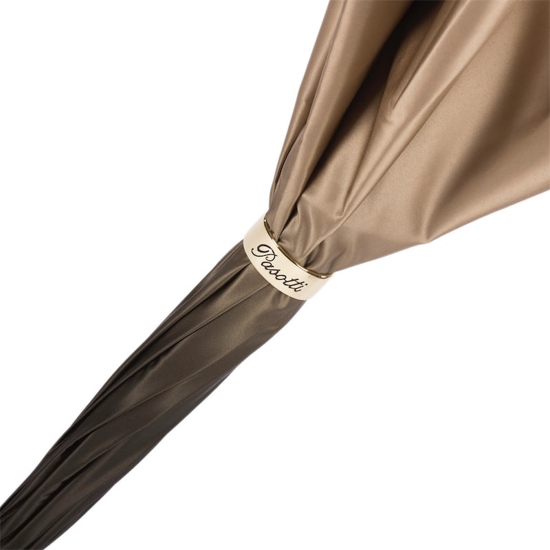 Ivoorkleurige paraplu met gestreepte binnenkant, dubbele stof - Paraplu