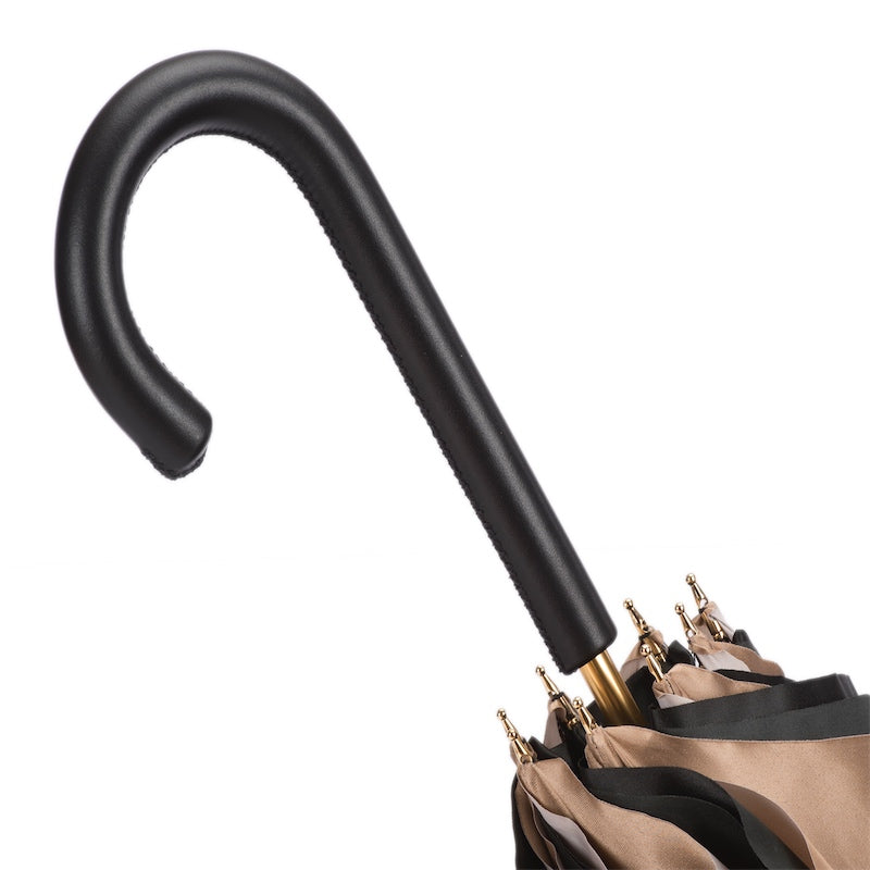 Ivoorkleurige paraplu met gestreepte binnenkant, dubbele stof - Paraplu