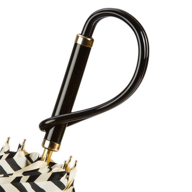 Ivoorkleurige paraplu met Zebrine-binnenvoering, dubbele stof - Paraplu