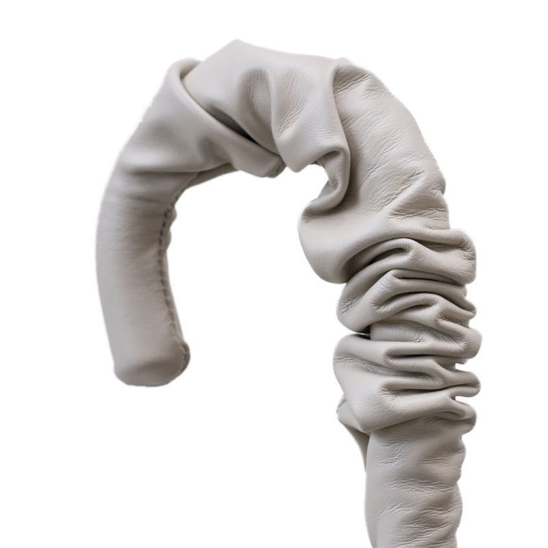 Luipaardprintparaplu met geplooide leren handgreep - Paraplu