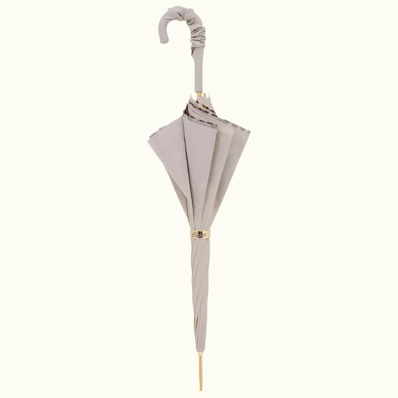 Luipaardprintparaplu met geplooide leren handgreep - Paraplu