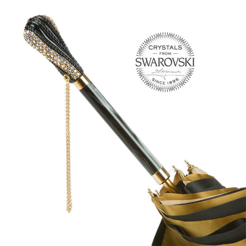 Luxe gouden Dahlia paraplu dubbele doek - Paraplu