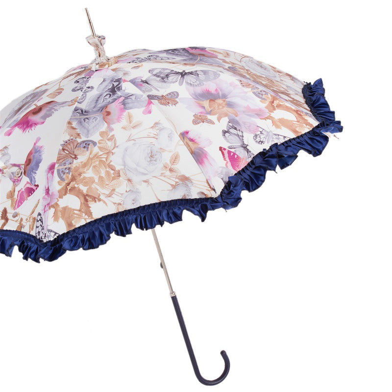 Handmatige opening Retro-stijl vlinderparasol regenbestendig