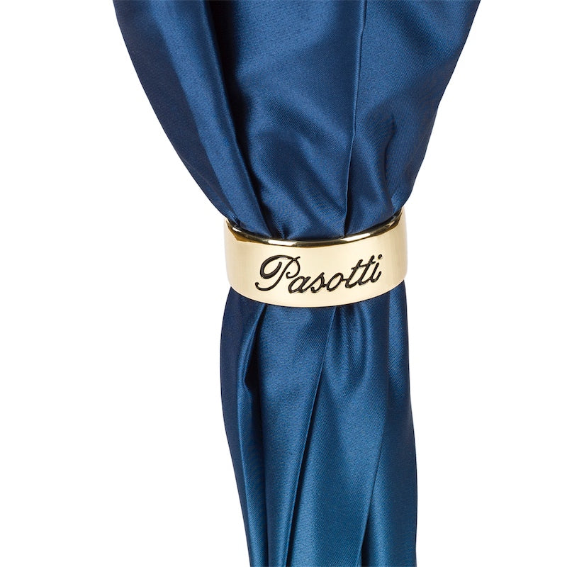 Marineblauwe paraplu met teugelsprint, dubbele doek - Paraplu